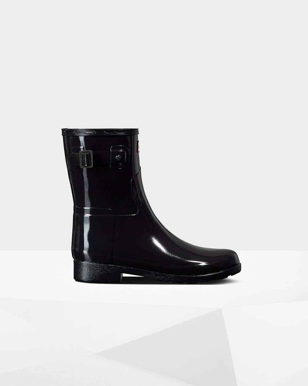 Botas De Cortas Hunter Mujer Refined Slim Fit Gloss - Negras - Argentina 0986ZYPIH